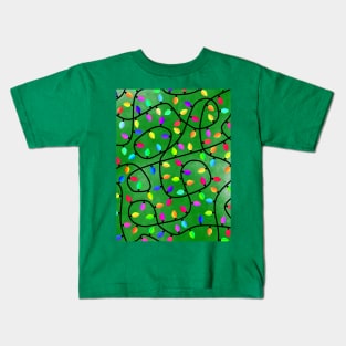 GREEN Christmas Lights Kids T-Shirt